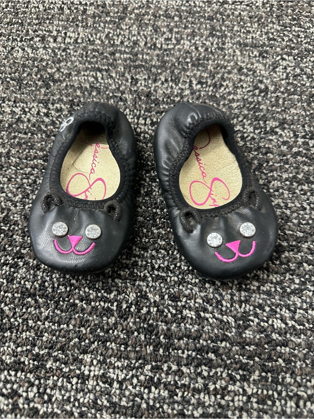 Jessica Simpson Millie Baby Girl Flats Cat Infant Shoes Sz 2 Black JS257L